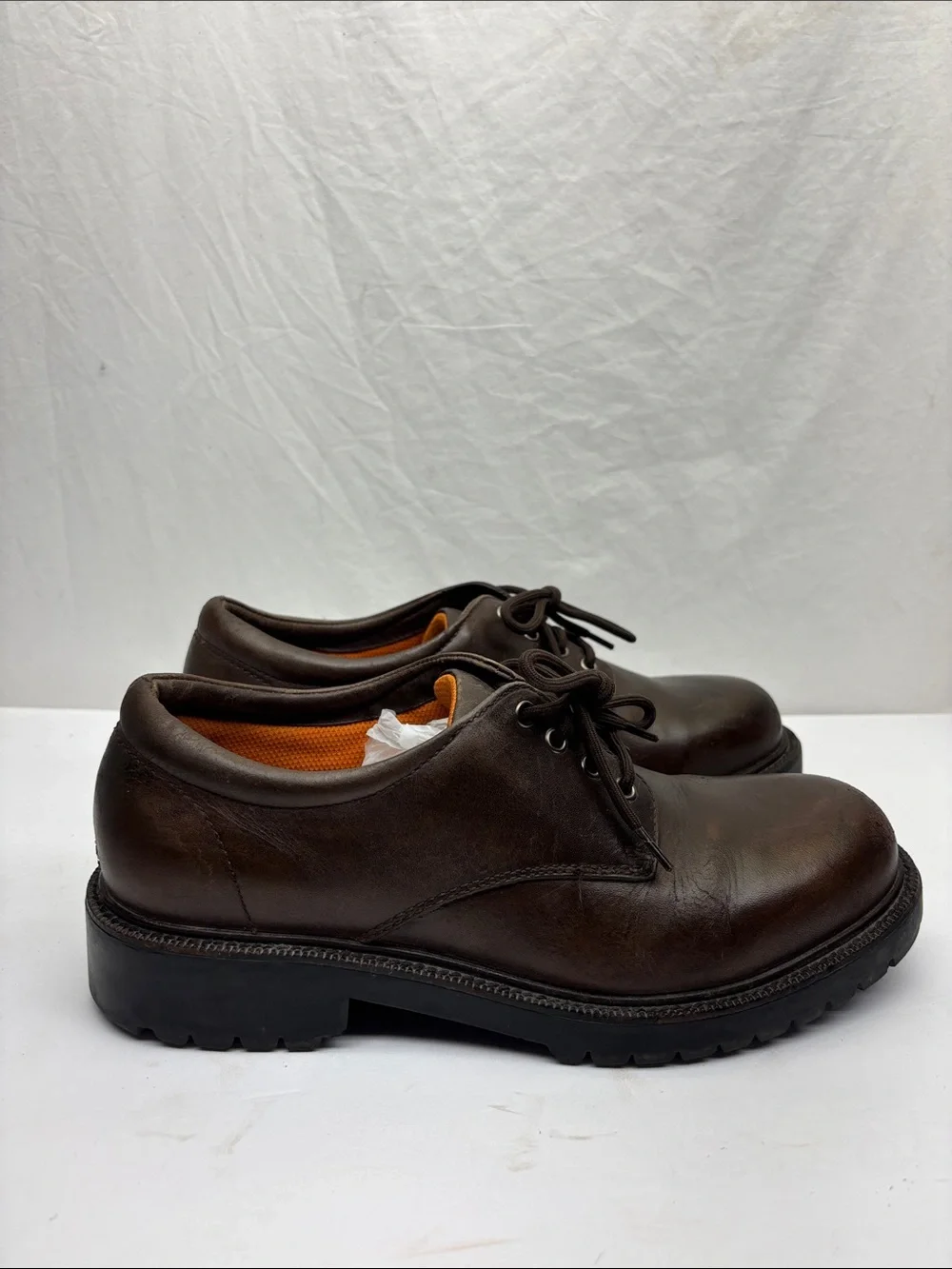 Eddie Bauer Men's Brown Leather Lace-Up Casual Shoes, SZ 10 M, box 46